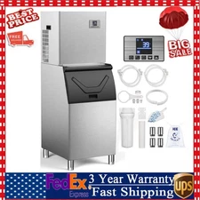 600LB/24H Commercial Ice Maker Freestanding Ice Machine with 360LBS Storage Bin