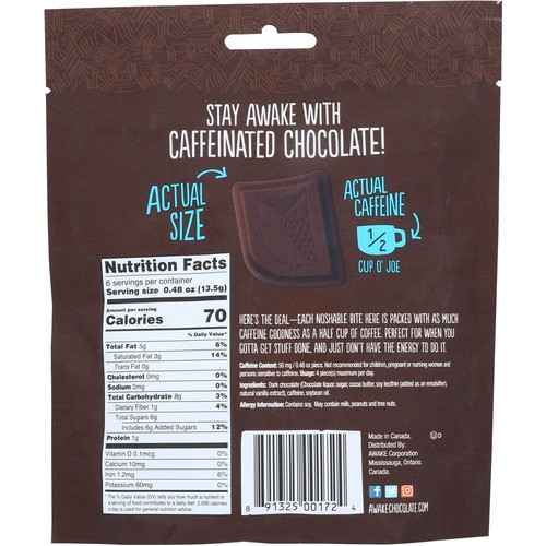 Awake Chocolate Dark Chocolate 2.9 Oz - Picture 3 of 4