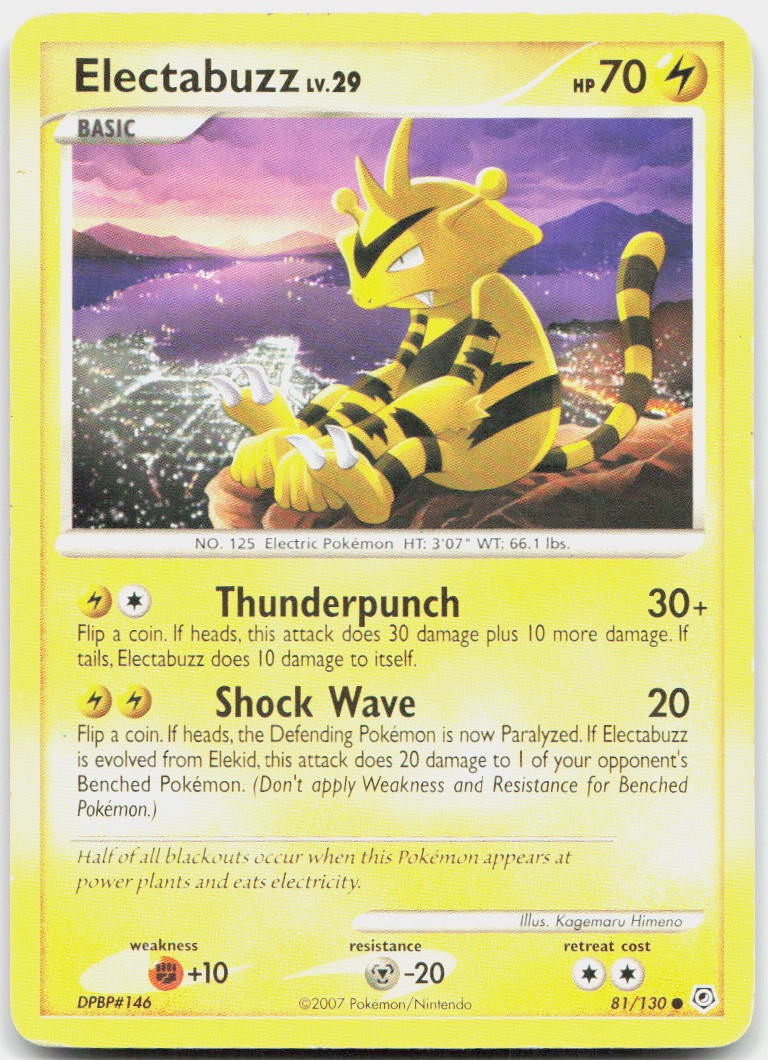 Electabuzz 81/130 Common Diamond & Pearl Pokemon MP
