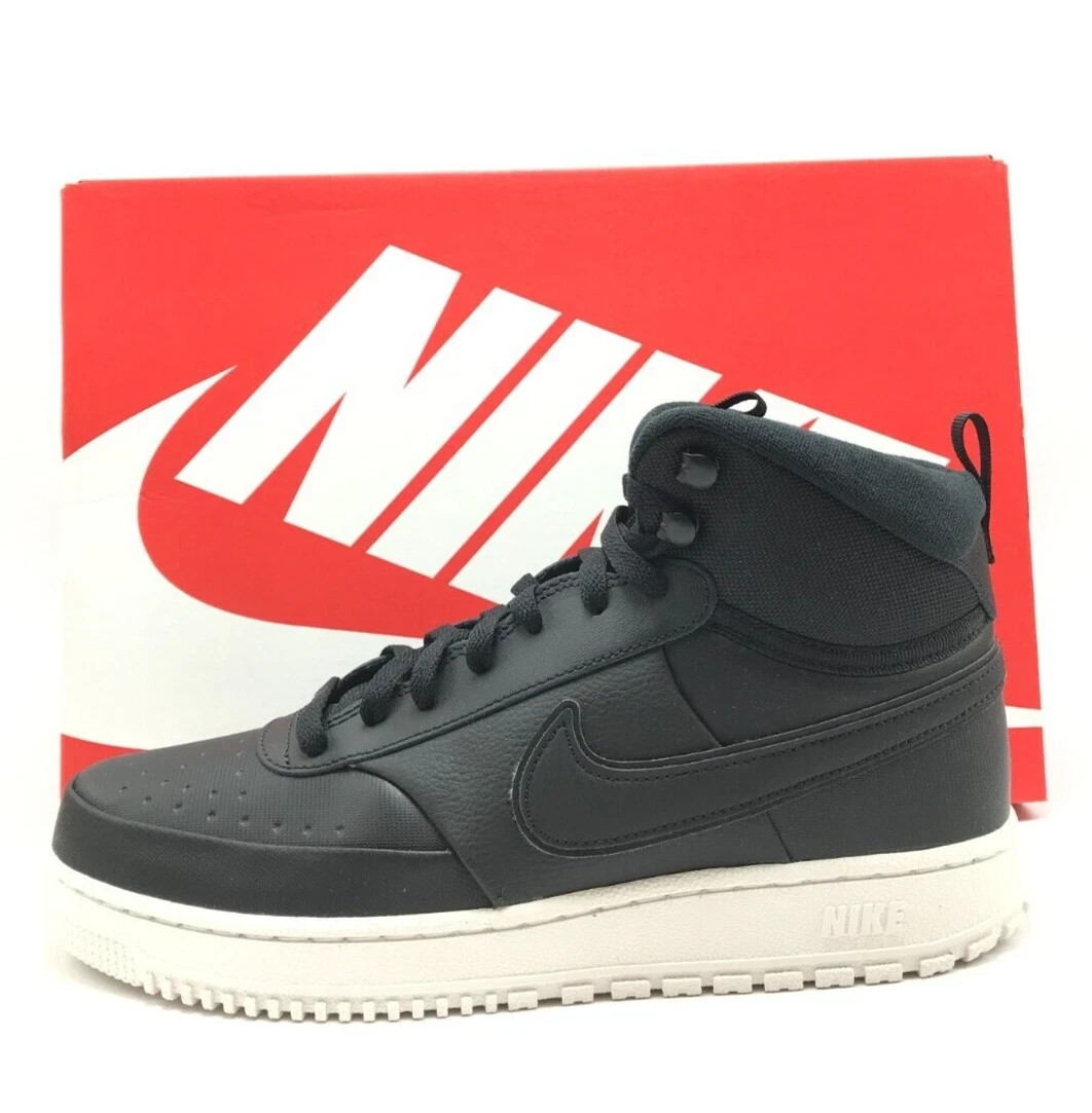 Men's Nike Court Vision Mid Winterized Sneakers Boots - Black-Phantom DR7882 002 thumbnail 3