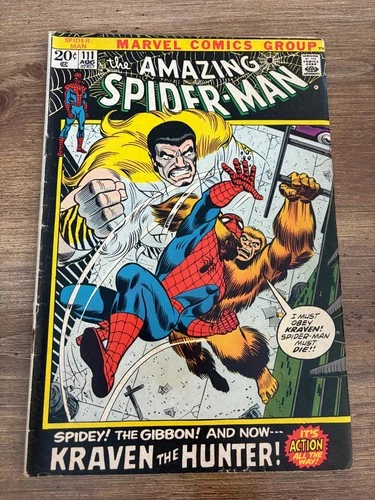 Amazing Spider-Man # 111 FN- Marvel Comic Book Kraven Hunter Gibbon 11 J364