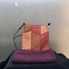 John Richmond Ri2k Crossbody Leather Brown Patchwork Bag With Dust Bag. 