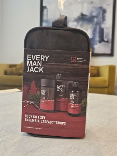 Every Man Jack Gift Set Cedarwood 4PCS 2in1 Shampoo, Body Wash, & Deodorant NEW - Picture 1 of 4