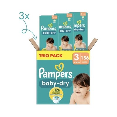 Pampers Baby Trockenwindeln Größe 3 - 156 Windeln