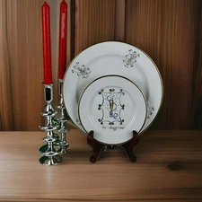 Made in Italy, Design by Rosanna Dinner & Salad Plate Set, New Years, Champagne 