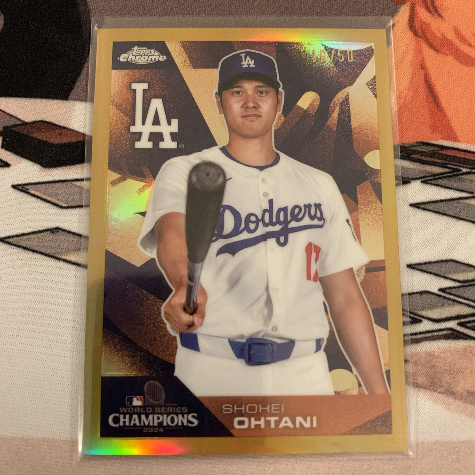 Shohei Ohtani 2025 Topps Chrome World Series Champions SSP Gold /50 #CHAMP-1