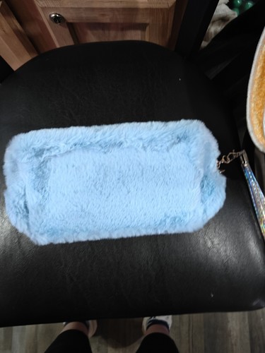 ER3-Neu FUZZY SOFT Blue STITCH Plüsch Reißverschluss Kosmetiktasche Reise - Bild 2 von 3