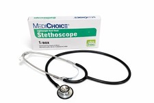 MediChoice Lightweight Dual-Head Stethoscope   Latex Free   Black   New