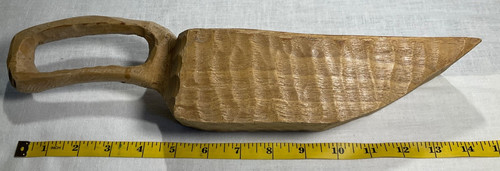 Vtg Handcarved Wooden Scooper Candy Potpourri Trinket Bowl Open Handle Grip