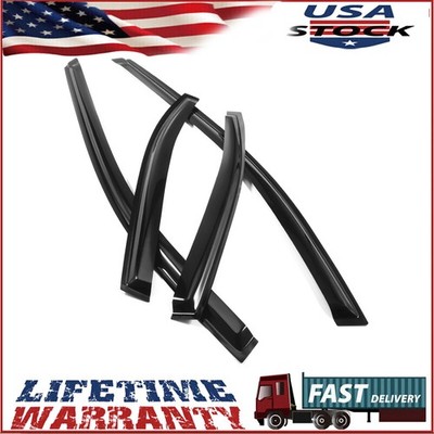 Rain Guards Fits For Acura TSX 2004-2008 Black 4x Out-Channel 4pcs Tape-on