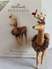 Vintage Hallmark Peaceful Animals Keepsake Christmas Ornament Reindeer Deer