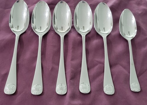 Kirk Stieff Williamsburg Royal Shell Spoon Set Of Six (1 Teaspoon, 5 Oval/Place) - Picture 2 of 5