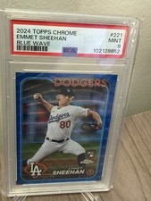 2024 Topps Chrome - Blue Wave Refractor #221 Emmet Sheehan /75 (RC) PSA 9