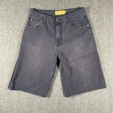 AKDMKS Denim Shorts Mens 36 Gray Relaxed Fit Baggy Y2K Embroidered Streetwear