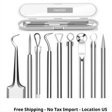 5PCS Blackhead Remover Comedone Extractor Curved Tweezers Kit Pimple Acne Tools
