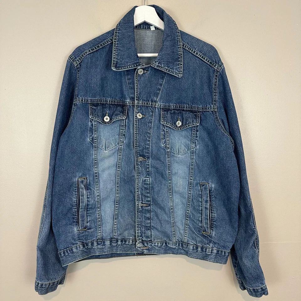 Chaqueta de Camionero Diesel Rider De Colección Para Hombres XL Azul Denim Algodón Botón Delantero Motociclista Foto 2 de 4