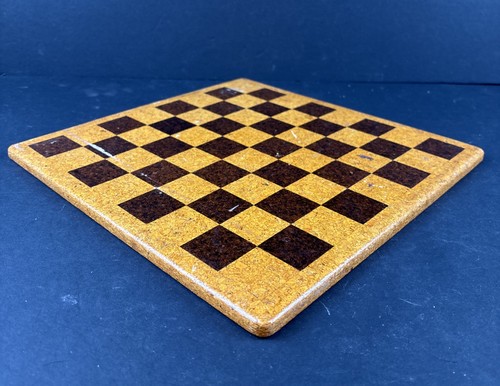 Vintage Antique Double Sided Checker Chess Board made of Cork Board w/ Checkers - Picture 5 of 22