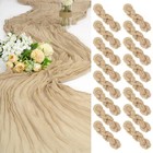 16 Pack Cheesecloth Table Runner Beige, 35 x 70 Inch Gauze Cheese Cloth Table...