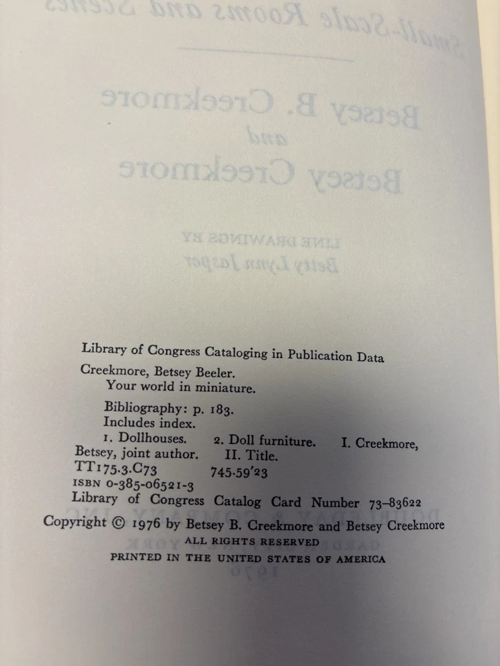 Libro hágalo usted mismo Your World in Miniature Betsey B. Creekmore 1976 casa de muñecas Foto 4 de 4