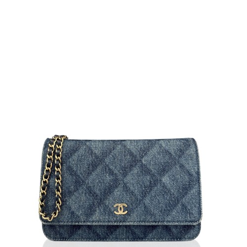 Chanel Cc Crossing Wallet On Chain Blue Denim (jg041726a7)
