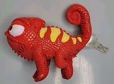 Disney Tangled Angry Pascal Plush Chameleon Lizard Red Yellow Sparkle 7” 