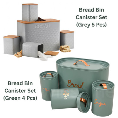 Küche Brotkasten Set & Tee Kaffee Zucker Kanister Set mit Silikon Luftdicht Deckel