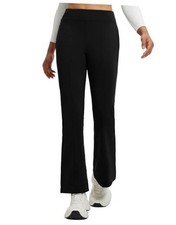 Women's Fleece Lined Pants Winter Flare Yoga Pants Warm Thermal Medium Black