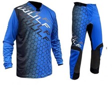 KIDS MX RACE SUIT WULF CONNECT MOTOCROSS QUAD OFF ROAD CHILDRENS JERSEY & PANTS