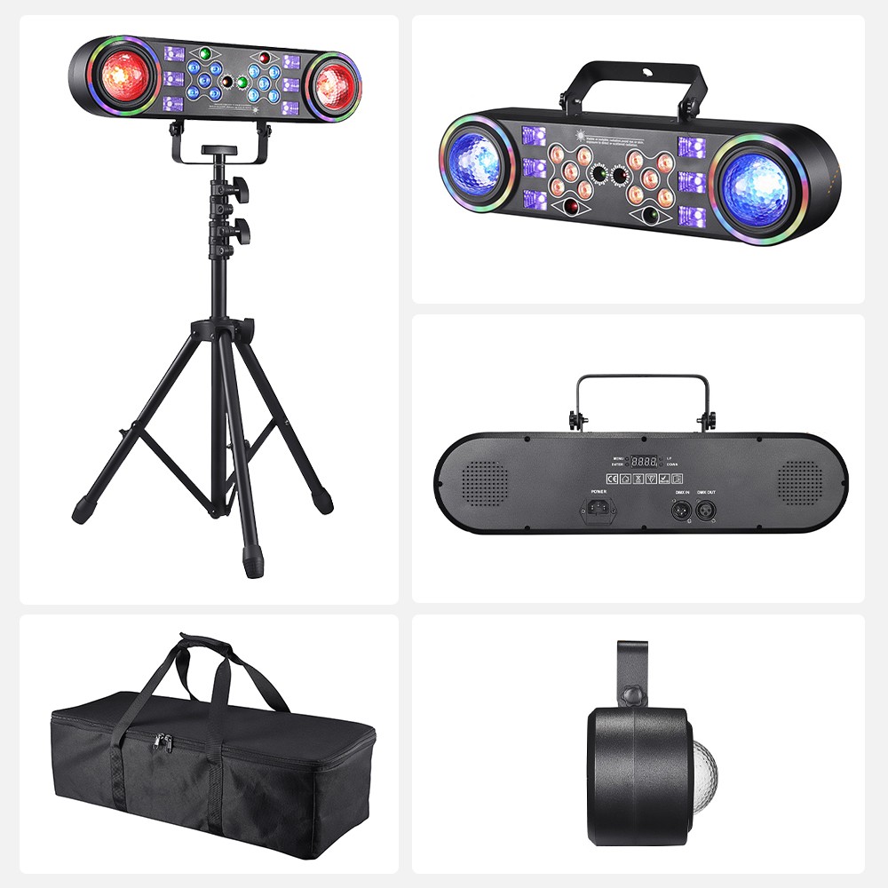DJ Lights 7 in 1 LED Moving Head Effect Stage Laser Par Lighting System DMX