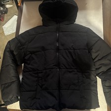 SWISS TECH Boys Black Puffer Winter Jacket Fleece Lined Heavy Size XL 14-16 