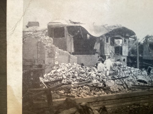 Locomotiva Murphysboro IL M & O negozi ferroviari distrutta dal 1925 Tornado RPPC - Foto 5 di 11