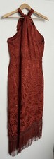 NWT MANGO Ruched Asymmetrical Satin Sleeveles W/Side Slit Dress Size 10