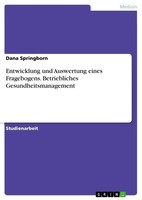 Entwicklung Und Auswertung Eines Fragebogens. Betriebliches...