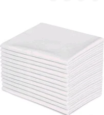  1 DOZEN. 54"x86", White Twin Flat  Sheets 180 Thread Count Hotels, BULK LOT