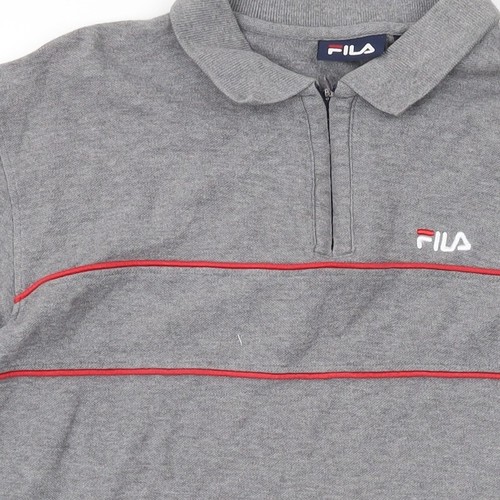 Fila Herren Poloshirt Grau Medium Kragen Logo Freizeit - Bild 6 von 12