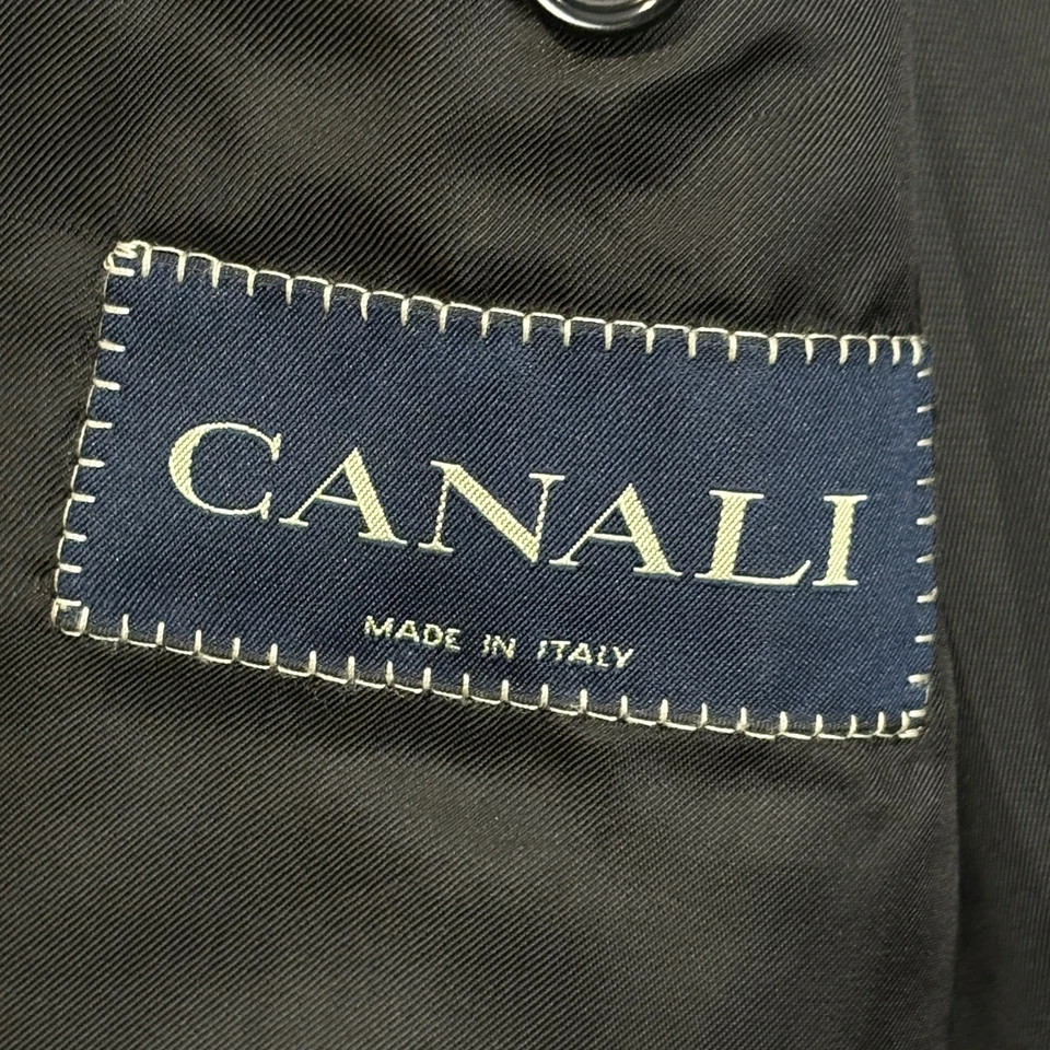 Blazer Canali para hombre 56EU (46US) negro mezcla de lana y seda de un solo pecho Foto 2 de 4