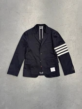Thom Browne Unconstructed Classic 4 Bar Cotton Twill Blazer 