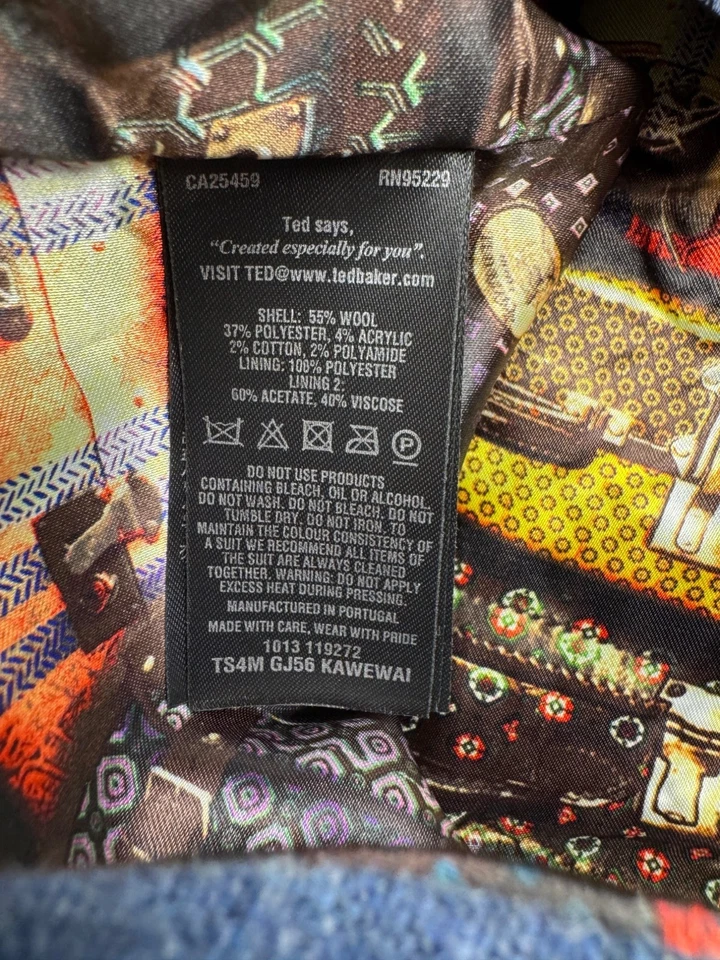 Мужской жилет Ted Baker большой вересковый синий карьерный повседневный официальный жилет London - Изображение 4 из 4