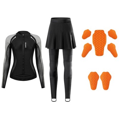 Modische Atmungsaktive Damen Jacke Mit Rockhose Und Weicher Schutzausrüstung