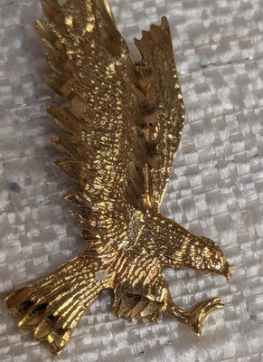 14K Yellow Gold Eagle Bird Charm Pendant 1.21 Grams. Excellent Condition Vintage