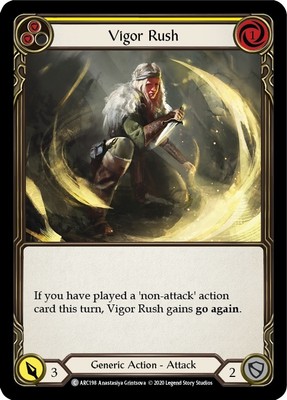 LP FAB Vigor Rush (Yellow) - Rainbow Foil - Unlimited Edition Lightly Played Arc