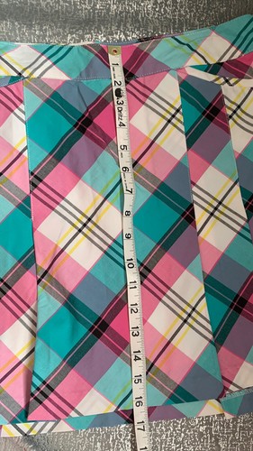 Lady Hagen Pleated Golf Skort/Skirt Side Zip Plaid Pockets Multi Colored Sz 6 - Picture 5 of 9
