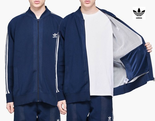 Knitted Track Top DH5755, Navy Full Zip 