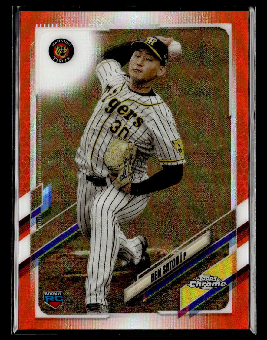 2021 Topps Chrome NPB #55 Ren Satoh Orange Refractor /25 RC 2021 Topps Chrome NPB #55 Ren Satoh Orange Refractor /25 RC