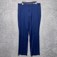 Kenneth Cole Reaction Pants Mens 35 31 Blue Check Flat Front Chino Dress Casual
