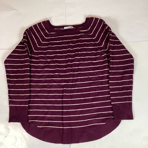 Camiseta Top Rosa Trébol Mujer Talla L Grande Manga Larga Cuello Redondo Rayas Informal - Imagen 1 de 7