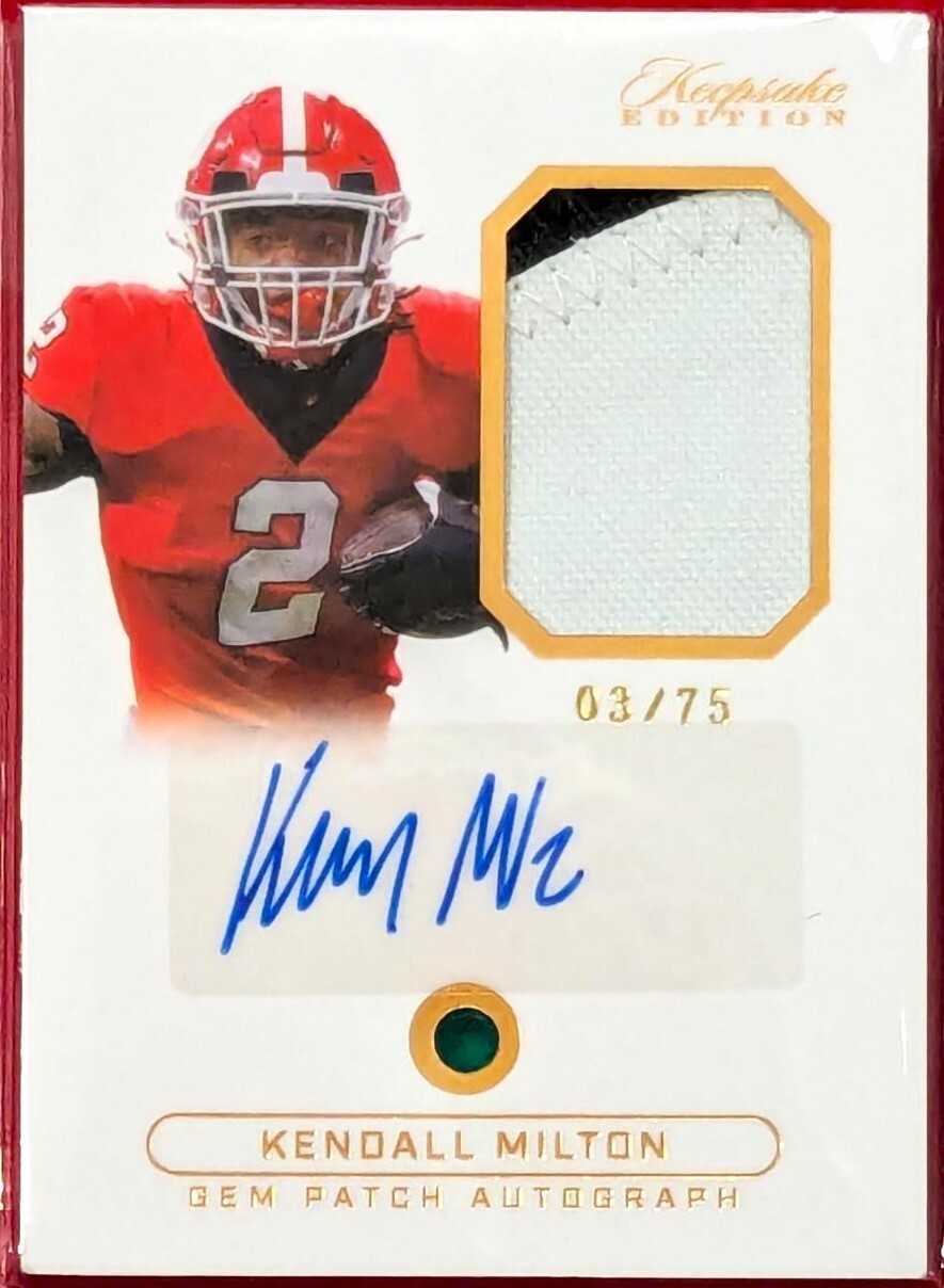 Kendall Milton Autographed Signed 2024 KEEPSAKE EDITION - GEM, PATCH, AND CARD #3/75!! 