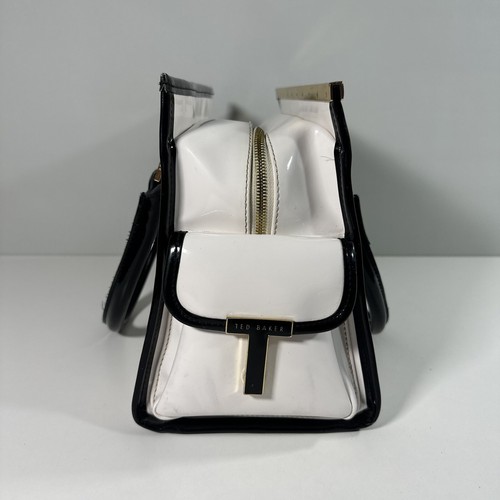 Ted Baker Jaide Lackleder glänzend Tasche Vintage Designer Handtasche weiß - Bild 5 von 24