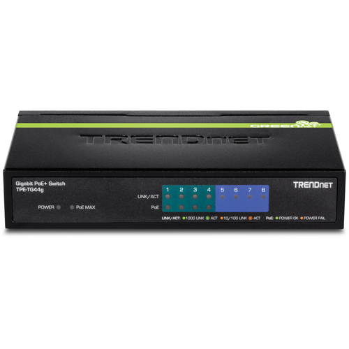 TRENDnet TPE-TG44g  8-Port Gigabit 4xGigabit PoE/PoE+ up to 30 Watts per PoE+ - Picture 1 of 2