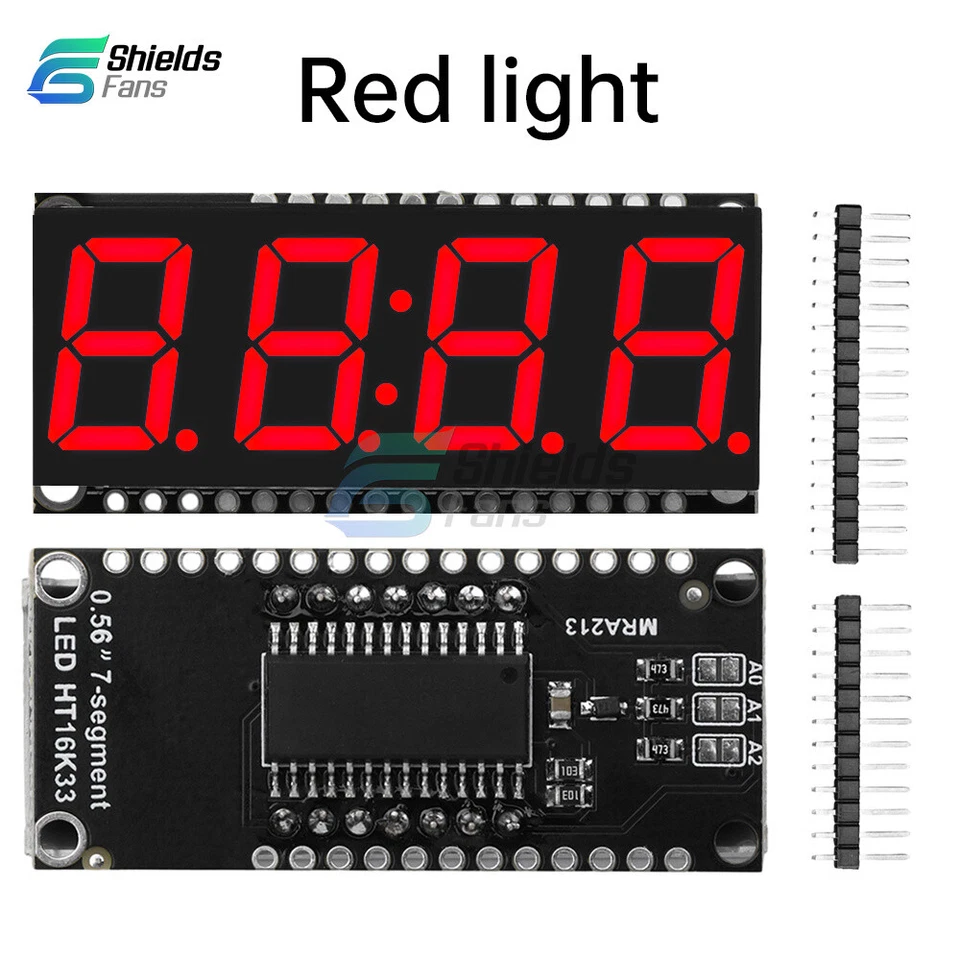 0.56-inch 4-digit 7-segment LED Display Module Clock Module HT16K33 Driver I2C - Image 2 of 4